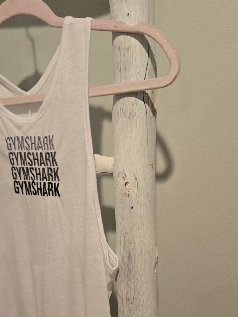 Gymshark Pale Pink Cross-Back Gym Tank with Stacked Logo Medium NWT - Picture 5 of 9